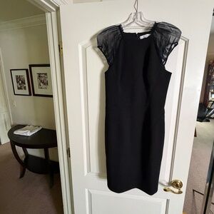 Reiss black cocktail sheer puff cap sleeves Size 6 US